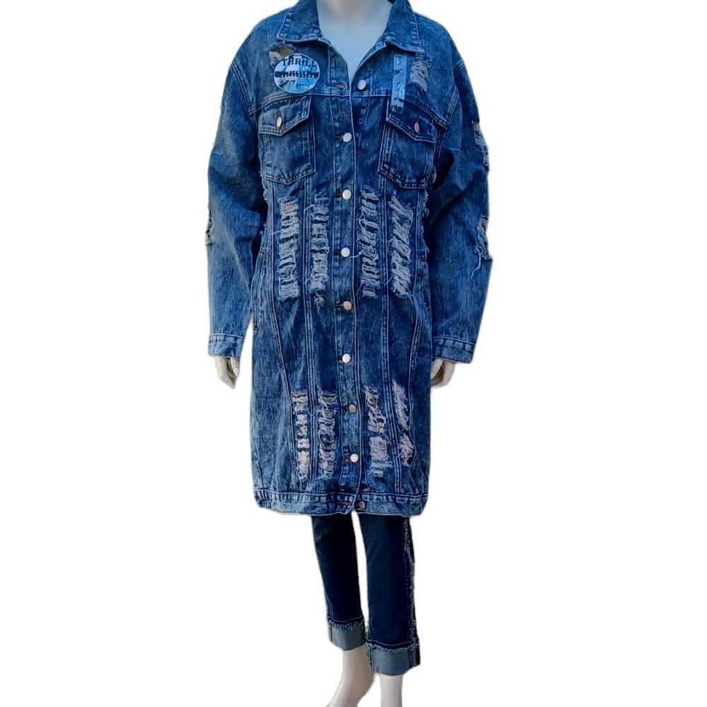 5695...Thrill Denim Collection-Long Jacket - Picture 2 of 9